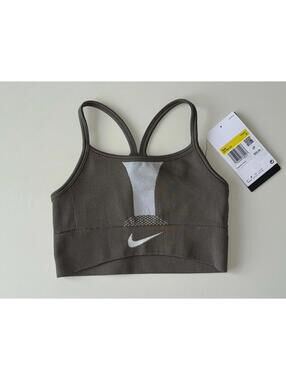 NWT Nike Kids  DD7958-222 Girls Sports Bra Bralette Size S Green